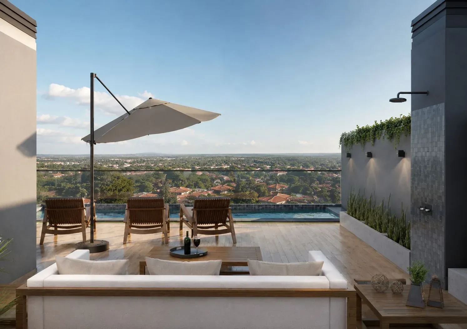 Rooftop-Pool der Park Lofts Los Árboles in Asunción