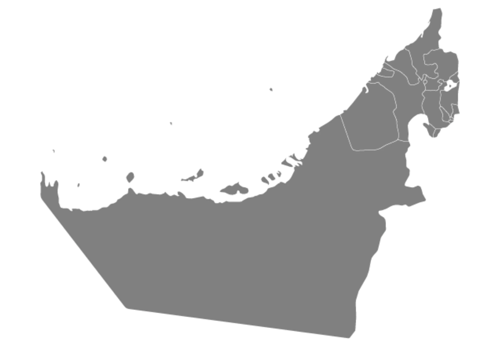 Landkarte der Vereinigten Arabischen Emirate mit Lage von Dubai