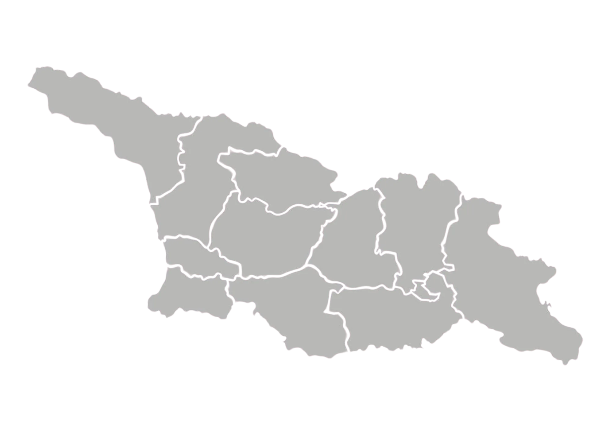 Landkarte von Georgien mit Lage von Tiflis und der Schwarzmeerküste