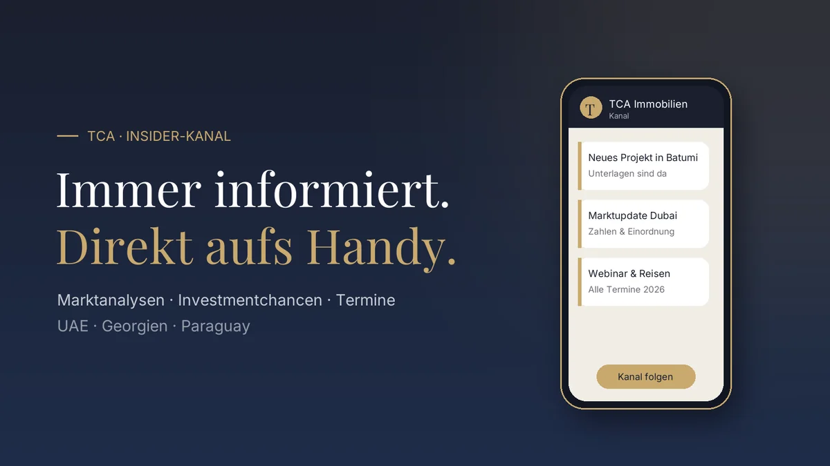 Der TCA-Kanal auf dem Smartphone: Projekte, Marktupdates und Termine