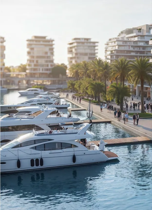 Yachten an der Promenade